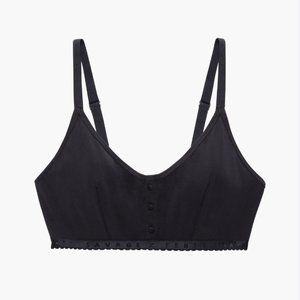 Savage X Fenty Cotton Fabric Button Front Black Bralette Plus Size 2X